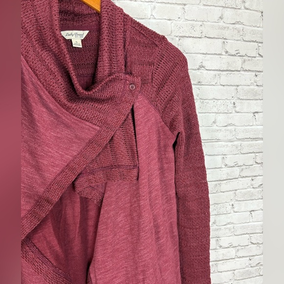 Lucky Brand Maroon Drape Wrap Lightweight Cardigan - Picture 4 of 6